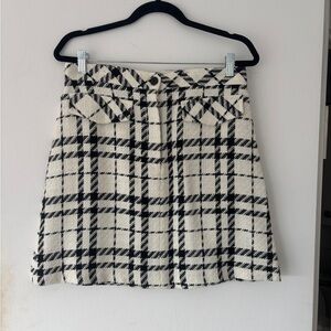 **W COLLECTION** Elegant Houndstooth Mini Skirt Size 42